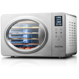 Desidratador de Alimentos com 6 Bandejas e Painel de Controle Digital, 500W, 110v, SEPTREE DSC 06B, Prateado