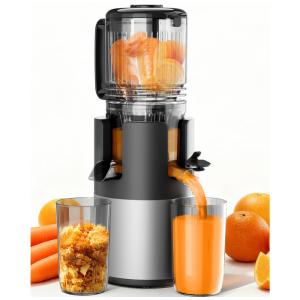 Extrator de Sucos Prensa Fria IIUIPI 300W, Boca Larga 13,5 cm, Extração Lenta 50 rpm, 2L, Silencioso, Livre de BPA, Preto