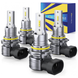 Kit Xenon Lâmpadas LED Branca 15000 Lumens 6500K, 4 Peças, HONCS 9005, HB39006, HB4, Cinza
