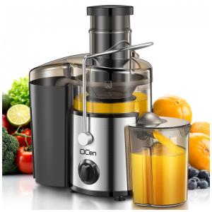 Extrator de Sucos QCen, Centrífuga de 500W com 3 Bocas Largas para Frutas e Vegetais, Fácil de Limpar, Aço Inoxidável, Livre de BPA