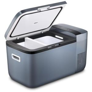 Mini Geladeira 20 litros CC 12, 24V, CA 100 240V 17C a 10C Operada por Bluetooth, ICECO, Cinza escuro