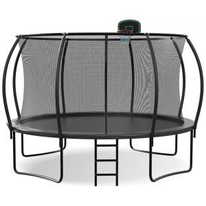 Cama Elastica Capacidade até 200 kg com Cesta de Basquete, Kovhzcu, Preto