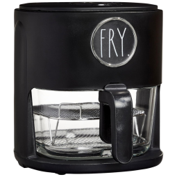 Fritadeira Elétrica Air Fryer 4L com Cesto de Vidro, Bandeja de 2 Camadas, Temporizador e Display Digital, 1200W, Rae Dunn YRDAF52, Creme