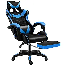 Sibosen Cadeira de Escritório Gamer Ergonômica, Ajustável e Reclinável, Azul