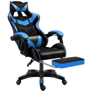 Sibosen Cadeira de Escritório Gamer Ergonômica, Ajustável e Reclinável, Azul