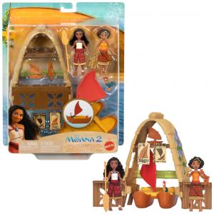 Moana e Loto's Workshop Playset com Barco Flutuante e 5 Acessórios, Disney Moana 2, Mattel