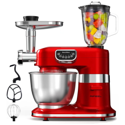 Batedeira Elétrica 8 em 1 Kitchen 8 Litros com 5 Velocidades 110V 800W Vermelha