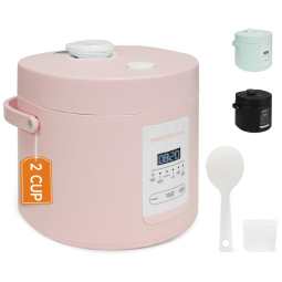 Panela de Arroz Portátil 1,2L com Predefinições Fáceis, Temporizador até 24H, Ideal para Viagens, 110V, Moosum, Rosa