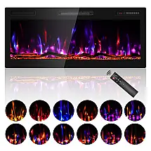 Lareira Elétrica BREEZEHEAT 107x46cm 1500W HD Chamas LED Embutir 110V