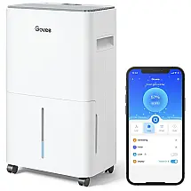 Desumidificador Inteligente Remove até 50 L com Controle por App, Alexa e Google Assistente, Área 325 m2, 110v, GOVEE H7150101, Branco