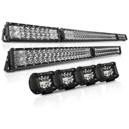 Farol de Milha LED Off Road 38000 Lúmens 6500k 132x106x10cm À Prova Dágua e Trepidação, RIGIDHORSE AUK1050404PC4RG, Branco