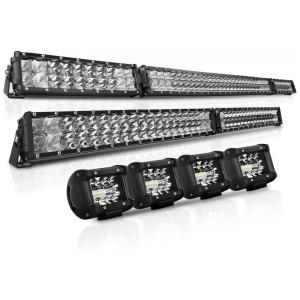 Farol de Milha LED Off Road 38000 Lúmens 6500k 132x106x10cm À Prova Dágua e Trepidação, RIGIDHORSE AUK1050404PC4RG, Branco