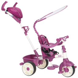 Triciclo Reclinável Infantil 4 em 1 para Passeio com 4 Posições Adaptável ao Crescimento, LITTLE TIKES 634369C, Rosa