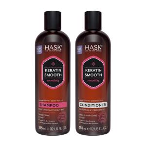 Shampoo e Condicionador Todos Tipos de Cabelos Retarda a Queda Para Homens Mulheres 355ml, HASK EXOTICS, Marrom Escuro