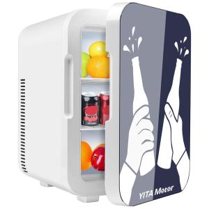 Mini Geladeira Automotiva YITAMOTOR, Portátil AC, DC, 10L, Branco, Azul