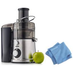 Centrifuga de Frutas com Calha Extra Grande e Pano de Limpeza de Microfibra Cubier, 110V, Omega C2100S, Prata