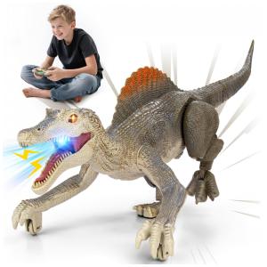 Brinquedo de dinossauro, Dinosaurio Realista de Controle Remoto para Crianças, 35 cm, 2.4GHz, Andar, Recarregável, Olhos 3D Realistas