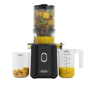 Extrator de Suco Prensa Fria Omega 150W Slow Masticator Bocal Amplo Fácil Limpeza Compacto Preto 110V