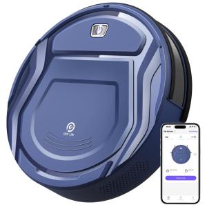 Aspirador de Pó Robô com Conexão via APP WI FI e Sucção Forte 2100PA, 110V, OKP K001202, Azul