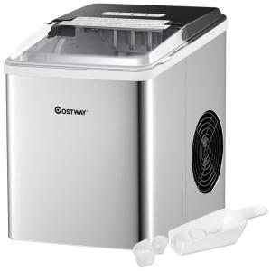 Máquina de Gelo Automática Portátil até 11 kg de Gelo em 24h, 110v, COSTWAY, Prateado