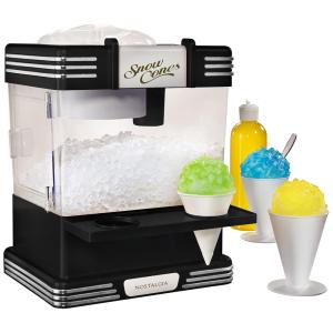 Nostalgia RSM602 Máquina de Raspadinha com 2 Copos de Cone e Colher, 110V, Preta