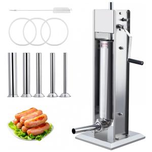 Máquina de Embutir Linguiça 15LBS7L Manual, Enchedora de Carne com Dupla Velocidade em Aço Inoxidável, 5 Tubos de Enchimento, ExploreHorizon