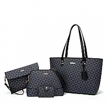Conjunto de Bolsas Femininas em Couro Sintético 4 Peças com Carteira, Lovematch, Preto