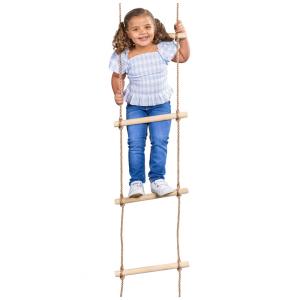 Escada Balanço para Playground Squirrel Products 183 cm Natural - 6 Degraus de Madeira para Balanço Infantil
