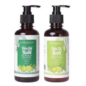 Shampoo e Condicionador 250 ml Natural para Cabelos Cacheados e Prevenção da Queda, M MILAGANICS HERBALLY INSPIRED, Verde