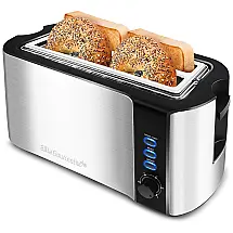 Torradeira de 4 Fatias com 6 Níveis de Tostagem, 1300W, 110v, ELITE GOURMET ECT 3100, Prateado