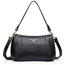 Bolsa Feminina de Ombro em Couro Vegano, AMELIE GALANTI, Cinza