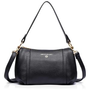 Bolsa Feminina de Ombro em Couro Vegano, AMELIE GALANTI, Cinza