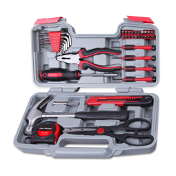 Kit Mala de Ferramenta 39 Peças, CARTMAN 10, Vermelho