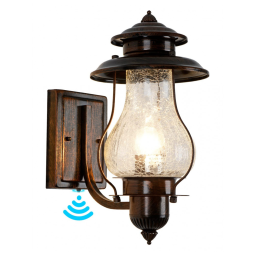 SNC Arandela Luminária Clássica Externa de Parede à prova dágua com Sensor, Base E26, 1 Unidade, SCNYCUL, Marrom