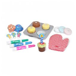 Kit de Cupcakes de Madeira com Acessórios para Crianças Acima de 3 Anos, Melissa & Doug