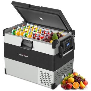 AUTOOMMO Frigobar, Cooler Elétrico Automotivo Portátil 52L, c, Display LCD, 62W, Cinza