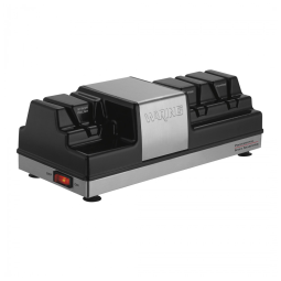 Afiador de Facas Profissional com 3 Estações, 2 Rodas de Moagem e 1 Roda de Afiação, Waring, Preto