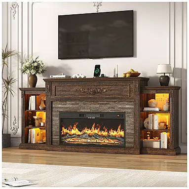 Lareira Elétrica St.Mandyu 216x95cm 1500W
