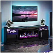 Rack TV Lareira Elétrica Vitesse 85x35cm 1500W 12 Tipos Chamas LED 110V