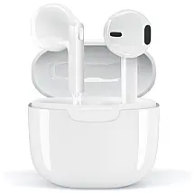 Fones de Ouvido Bluetooth com Estojo de Carregamento e Intra Auriculares IPX6 à Prova Dágua, Novlistve, Branco
