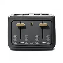 Torradeira elétrica de pão 4 fatias Beautiful Cinza, 1800W, slots extralargos, display touch, funções bagel e congelados, aço inox, 110V