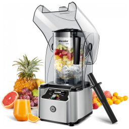 Liquidificador Profissional 2,3L com Escudo Silencioso e 15 Velocidades, 110V 2200W, WantJoin, Prata