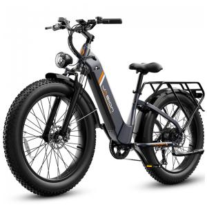 Bicicleta elétrica Jasion Thunder preto carbono pneus 26x4 motor 750W nominal 1800W pico bateria 48V 18Ah 864Wh quadro alumínio 7 marchas