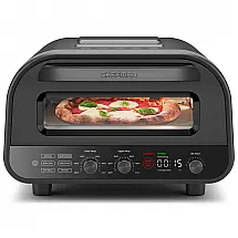 Forno de Pizza Elétrico Chefman Home Slice 30 cm de Bancada Pedra Refratária Alta Temperatura 425°C 5 Predefinições 110V