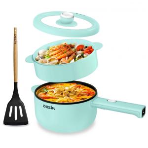 DEZIN Panela Elétrica 2L Antiaderente com Vaporizador, Cozimento Rápido e Ajuste de Potência - Ideal para Dormitórios