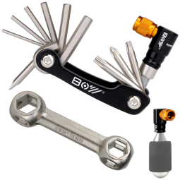 Kit de Reparo Emergencial de Bicicleta, 12 Funções, MATYKIT, Preto