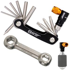 Kit de Reparo Emergencial de Bicicleta, 12 Funções, MATYKIT, Preto