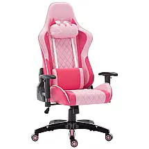Cadeira Gamer Ergonômica e Giratória com Apoio de Cabeça 3D, CIMOO CM 148 PK, Rosa