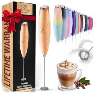 Espumador Elétrico de Leite a Bateria, ZULAY KITCHEN No Stand 12,500 RPM, Marrom