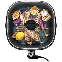 Churrasqueira Elétrica Portátil até 6 Porções, 1200W, 110v, CHEFMAN Electric Grill And Skillet,, Preto